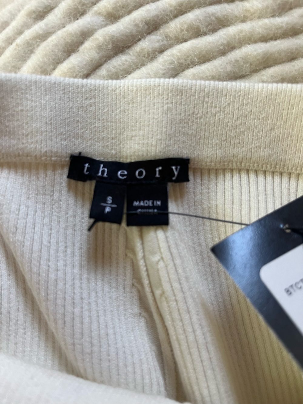 Theory Soft Cream Ribbed Top - Neutral Knit